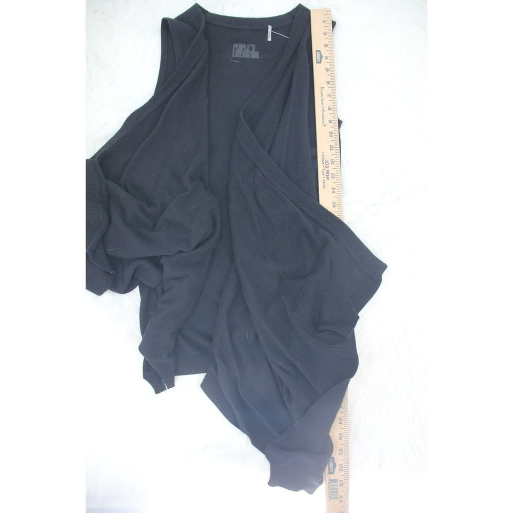 People's Liberation Black Open Cardigan Duster Shawl Sleeveless Sweater XS Vest - Picture 10 of 12